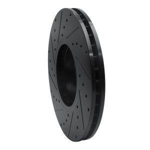 BMW X6 Brake Rotor (1) - Front Right - R1 Concepts - Drilled & Slotted - Black - `07-`19